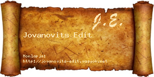Jovanovits Edit névjegykártya